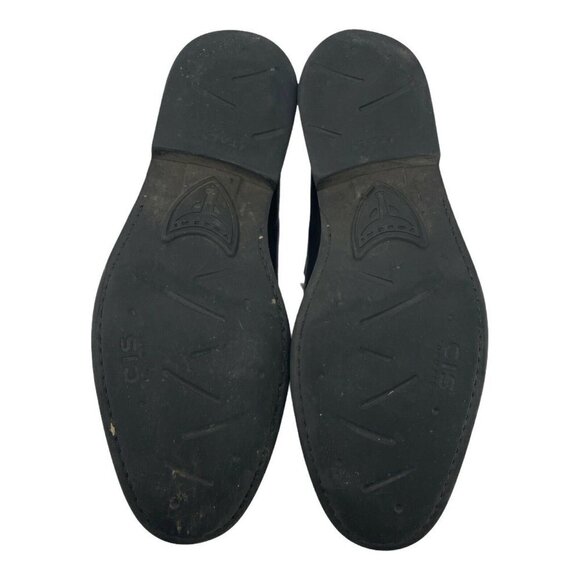 Michael Toschi Flats Men's Sz 7 Penny Loafer Slip on Block Heels Leather Black - Picture 8 of 10